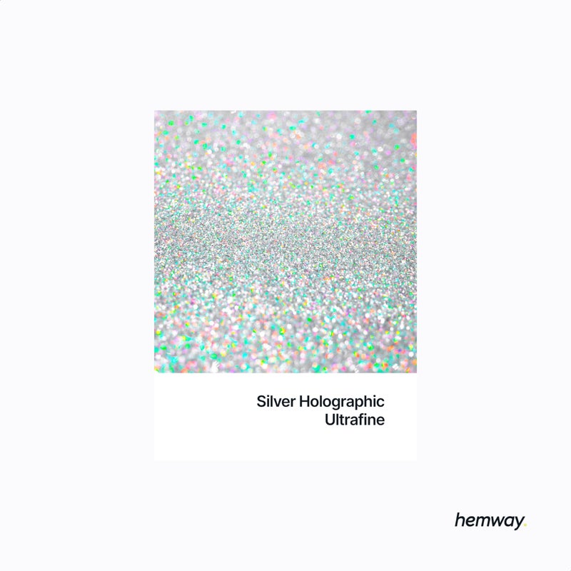 Hemway Eco Friendly Biodegradable Glitter 100g / 3.5oz Bio Cosmetic Safe Sparkle Vegan for Face, Eyeshadow, Body, Hair, Nail and Festival Makeup - Ultrafine (1/128" 0.008" 0.2mm) - Silver Holographic - Image 2