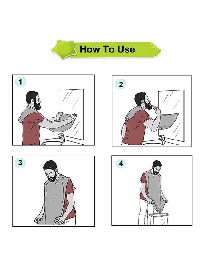 ديلشور مريلة لحية، مريلة قص الشعر للرجال، مريلة حلاقة وتشذيب شعر غير لاصقة، قطعة قماش مقاومة للماء مع 4 أكواب شفط للاستخدام للرجال، متعددة الألوان - Image 3