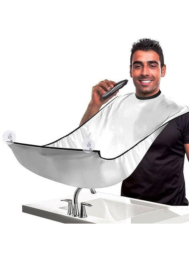 ديلشور مريلة لحية، مريلة قص الشعر للرجال، مريلة حلاقة وتشذيب شعر غير لاصقة، قطعة قماش مقاومة للماء مع 4 أكواب شفط للاستخدام للرجال، متعددة الألوان - Image 1