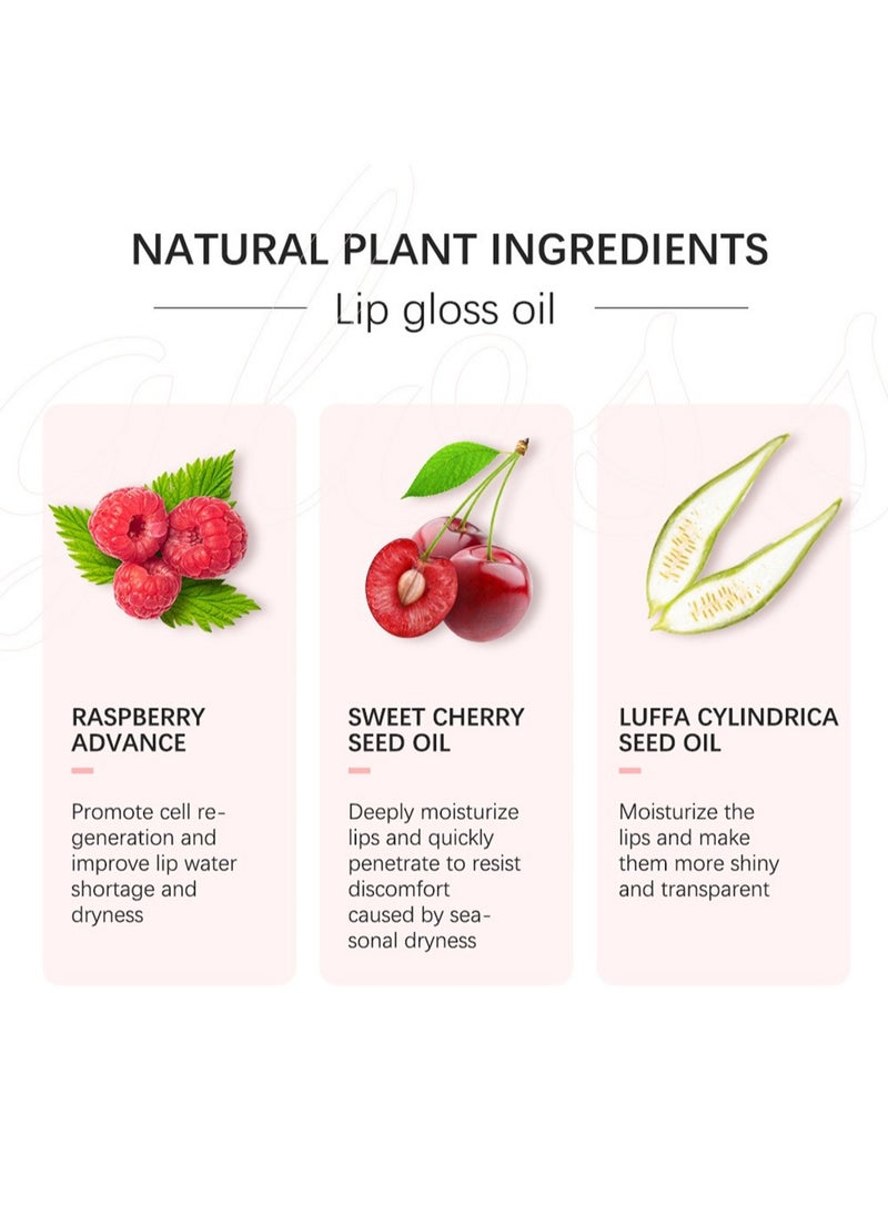 ibcccndc - Lip Glow Oil, Glossy Moisturizing Nourishing Lip Plumper, No Stick Lightweight Lip Tinted to Fade Lines for Dry Lips 6ml - Image 1
