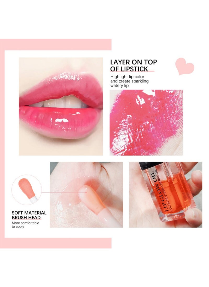 ibcccndc - Lip Glow Oil, Glossy Moisturizing Nourishing Lip Plumper, No Stick Lightweight Lip Tinted to Fade Lines for Dry Lips 6ml - Image 1