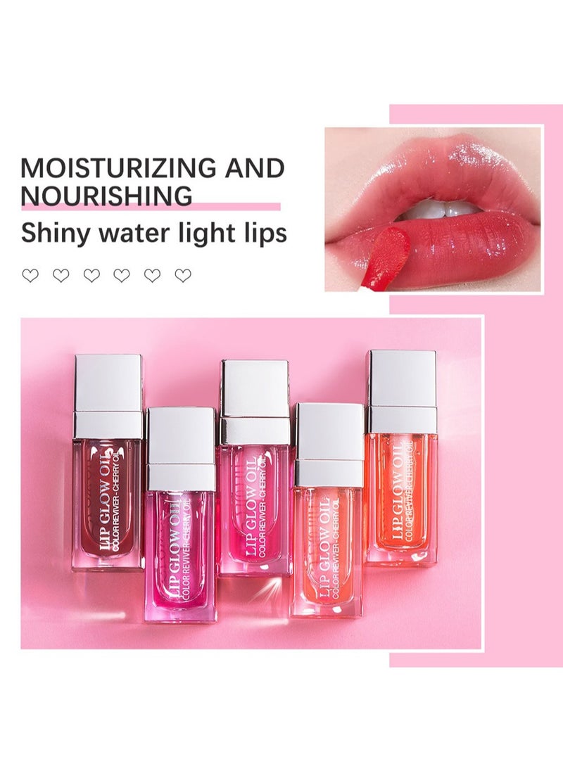 ibcccndc - Lip Glow Oil, Glossy Moisturizing Nourishing Lip Plumper, No Stick Lightweight Lip Tinted to Fade Lines for Dry Lips 6ml - Image 1
