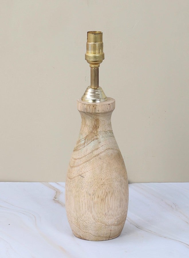 tu casa Mangowood Pot Style Table Lamp for Home Decoration, Bedroom, Living Room, Lounge, Office, Festival Gifting, Study Table (Off White with Cotton Shade) H - 13" / No Blub - Image 5
