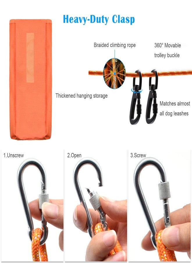 KATOLK Upgraded Dog Tie Out Cable for Camping, 100FT Portable Trolley System for 2 Dogs, Knot-a-Hitch Dogs Hitching System up to 250lbs, Dog Runner for Yard Camping Training Running Hiking Outdoor - Image 5