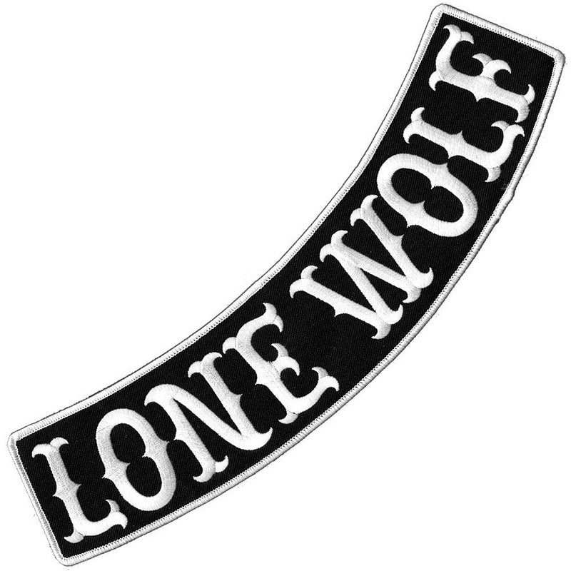 VEGASBEE Lone Wolf Embroidered IronOn Patch Biker Jacket Rider Vest Bottom Rocker 12 USA BlackWhite Bottom