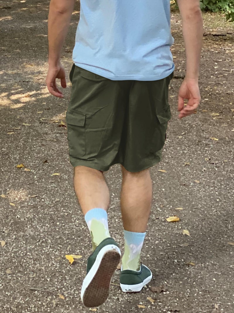 TACVASEN Men's Military Shorts Athletic Flat Shorts Soft Shorts Elastic Waist Shorts Multi Pocket Shorts Hiking Shorts Fishing Shorts,Army Green,30 - Image 3