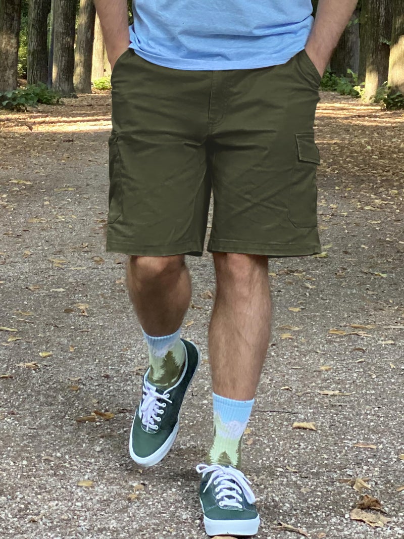 TACVASEN Men's Military Shorts Athletic Flat Shorts Soft Shorts Elastic Waist Shorts Multi Pocket Shorts Hiking Shorts Fishing Shorts,Army Green,30 - Image 2