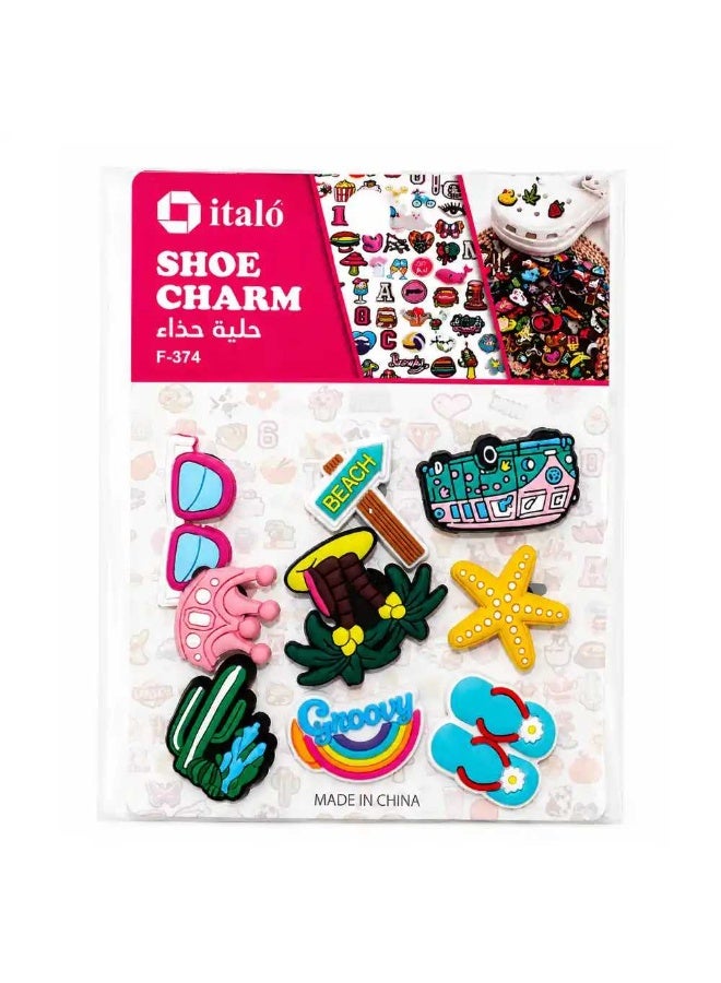 Italo Shoe Charm Set - Assorted Designs, 9 Pieces