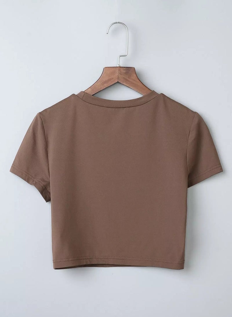 Letter Graphic Crop Tee  - Image 2