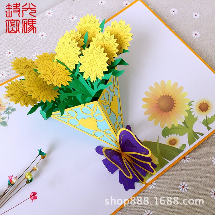 New Ins-Style Christmas Greeting Card Creative Gift Teacher'S Day 3D Pop-Up Greeting Card Diy Paper Sculpture Chinese Valentine'S Day Gift - Image 3