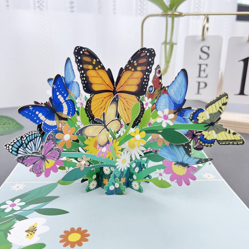 New Ins-Style Christmas Greeting Card Creative Gift Teacher'S Day 3D Pop-Up Greeting Card Diy Paper Sculpture Chinese Valentine'S Day Gift - Image 1