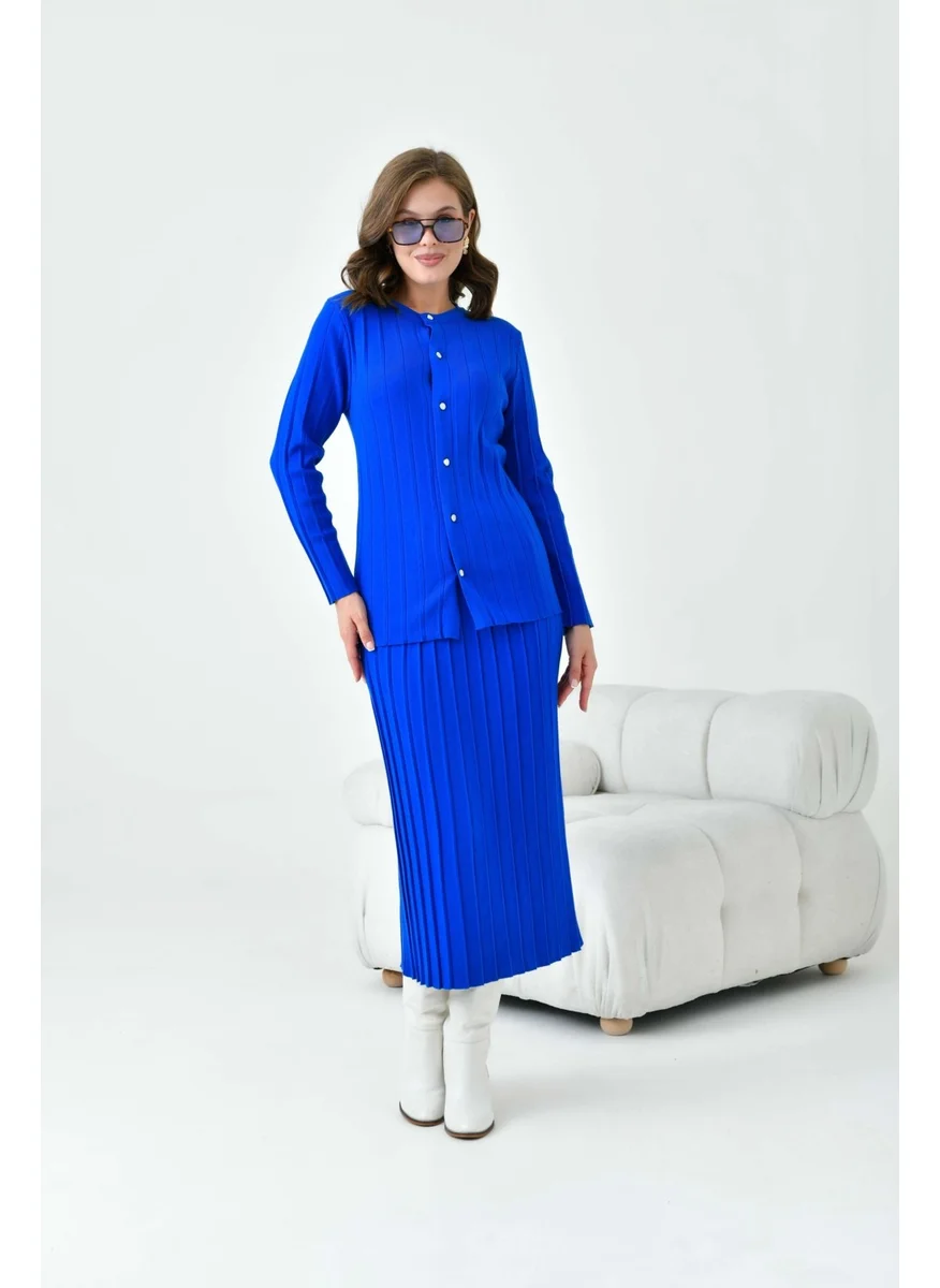 جارمي Women Pleated Two Piece Set Saxe