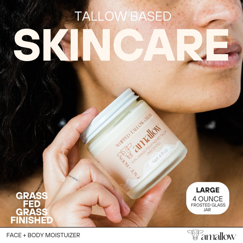 Amallow 100% Grass Fed Beef Tallow for Skin Care - Face + Body - Whipped Moisturizer for Sensitive Skin - Natural Lotion, 4 FL. oz. (Unscented) - Image 2