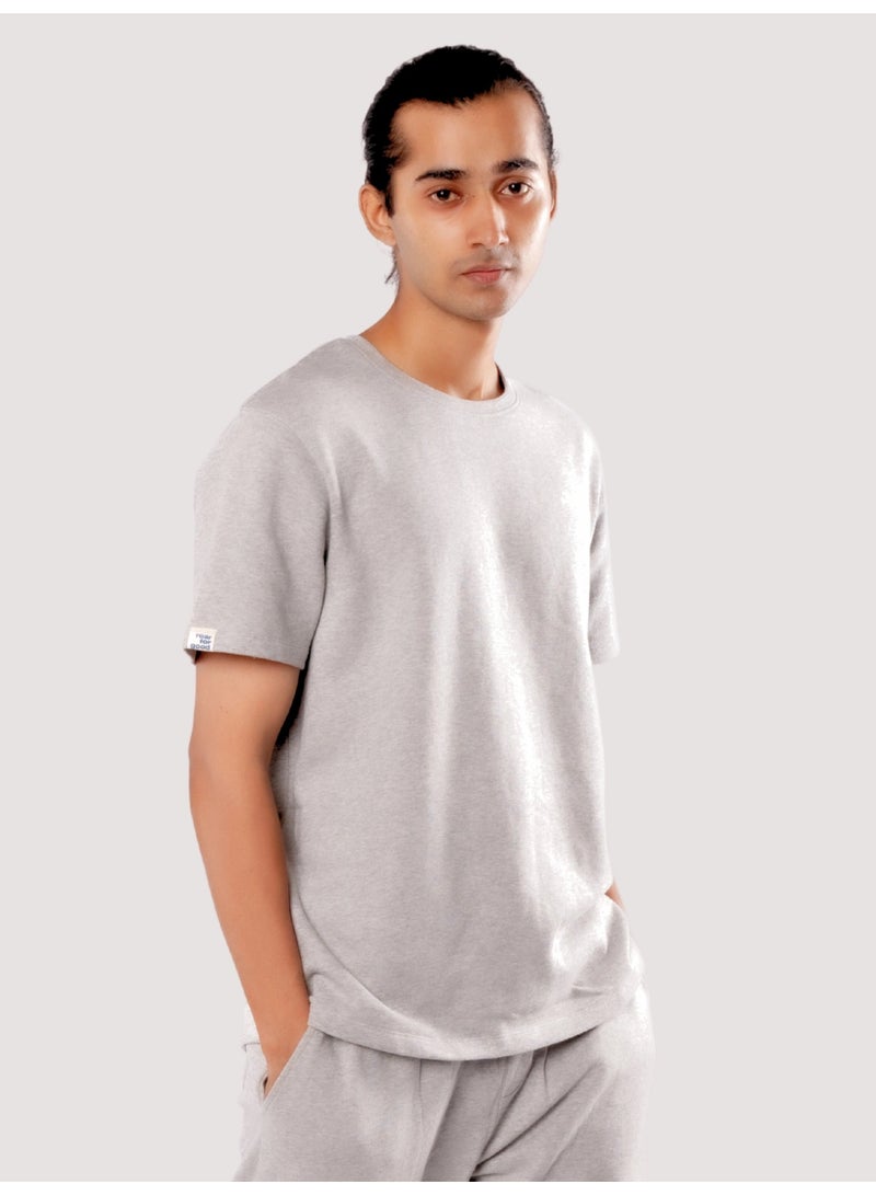 ROAR FOR GOOD Men's Oversized Solid T-Shirt | Relaxed Fit Round Neck Half Sleeve Casual Tee | Soft Cotton Blend Everyday Wear T-Shirt - Image 1