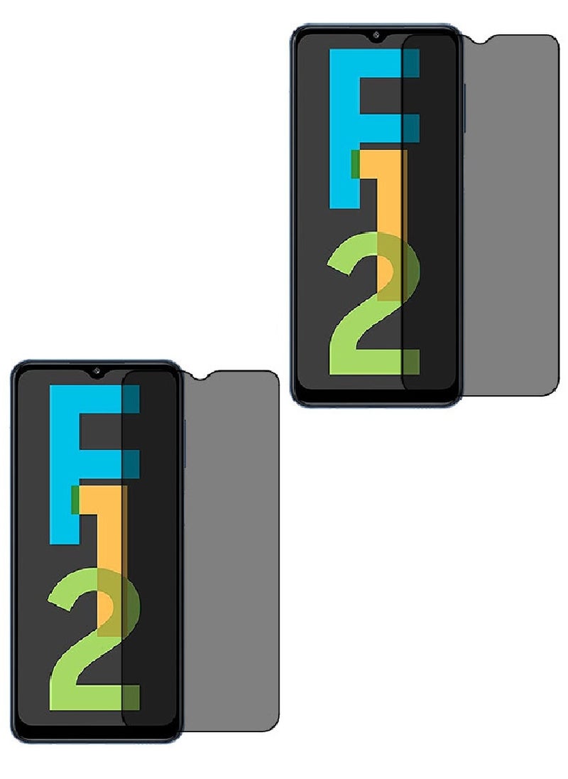 Super 2 Pieces Tempered Glass Screen Protector Anti-Spy Privacy Designed For Samsung Galaxy F12 Full Screen Coverage And Bubble Free - Image 1