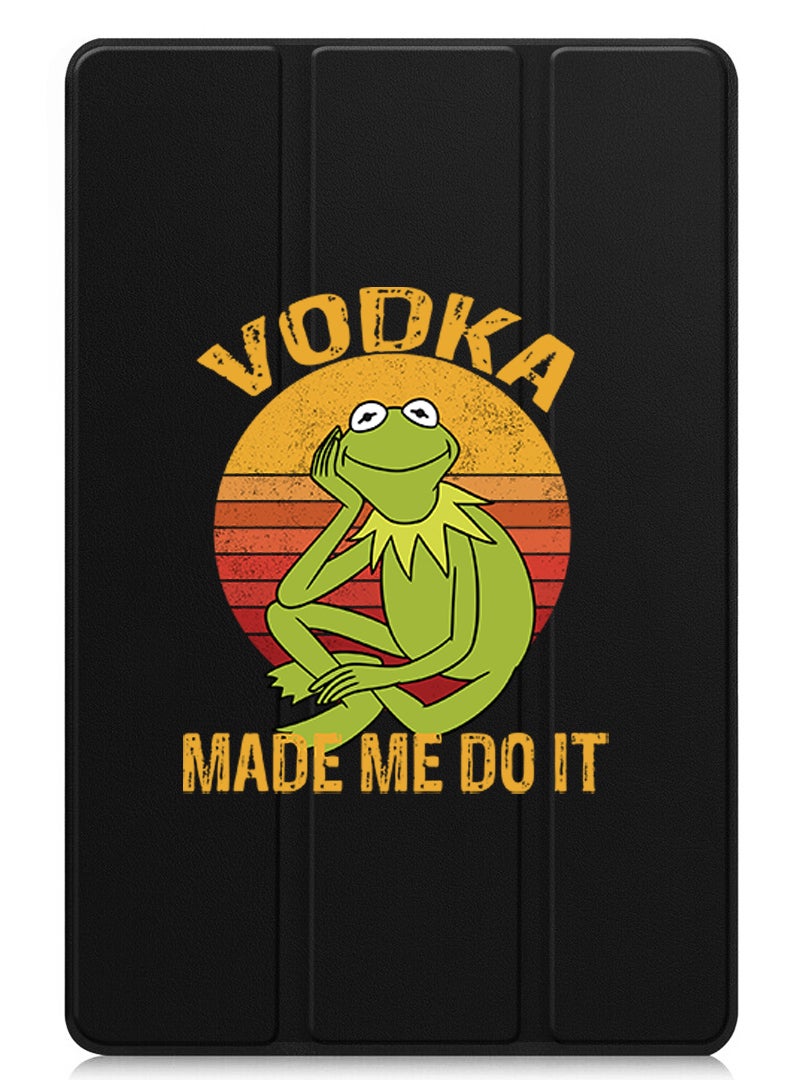 Theodor Protective Flip Case For Apple iPad mini 7th Generation (A17 Pro 2024 / Mini 6 2021 6th Generation) With Trifold Stand Auto Wake Sleep Shockproof Cover Vodka made me do it - Image 1