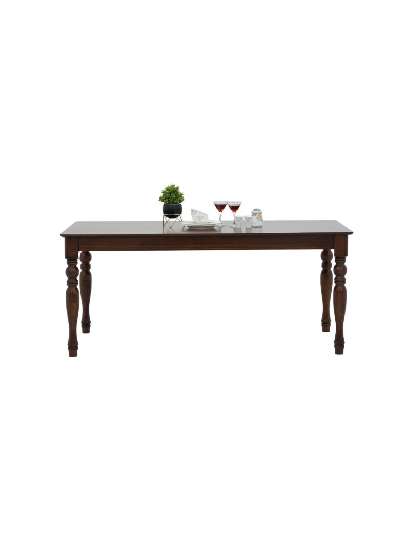 ROYALOAK Wooden Dining 6 Seater, Mindy Wood Veneer Top with Solid Wood Turned Fluted Legs, Cushioned Seat & Backrest for Enhanced Comfort and Support - Image 5