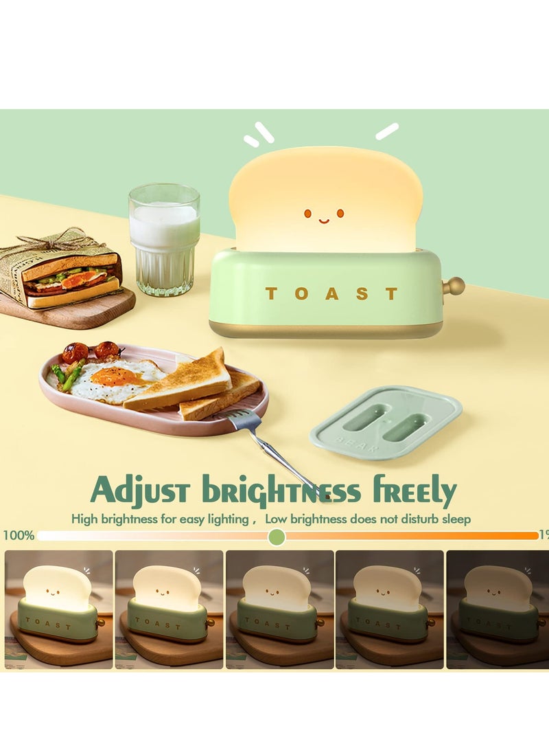 Generic - Desk Decor Toaster Lamp Rechargeable Small Lamp with Smile Face Toast Bread Cute Toaster Shape Room Decor Night Light for Bedroom Bedside Living Room Dining Desk Decorations Gift - Image 1