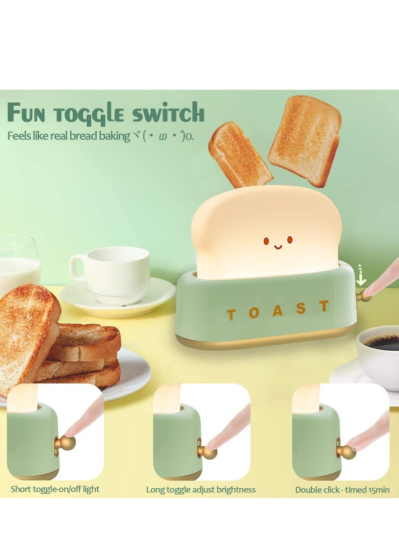 Generic - Desk Decor Toaster Lamp Rechargeable Small Lamp with Smile Face Toast Bread Cute Toaster Shape Room Decor Night Light for Bedroom Bedside Living Room Dining Desk Decorations Gift - Image 1