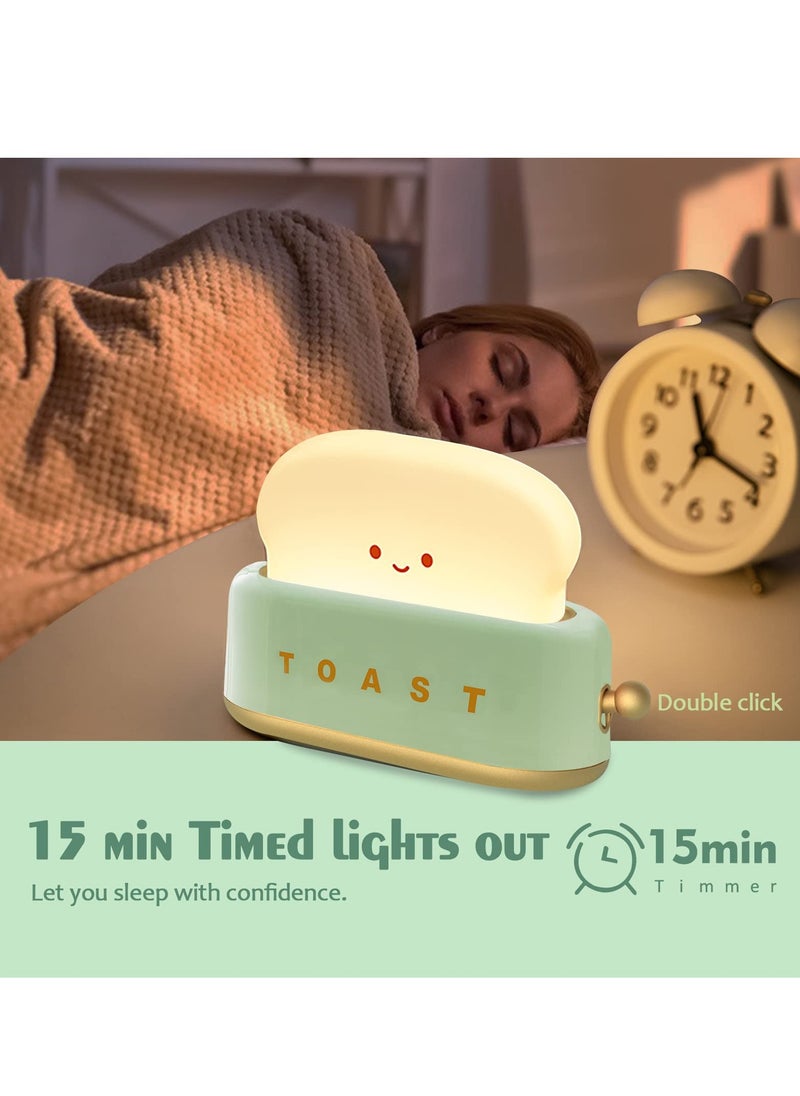 Generic - Desk Decor Toaster Lamp Rechargeable Small Lamp with Smile Face Toast Bread Cute Toaster Shape Room Decor Night Light for Bedroom Bedside Living Room Dining Desk Decorations Gift - Image 1