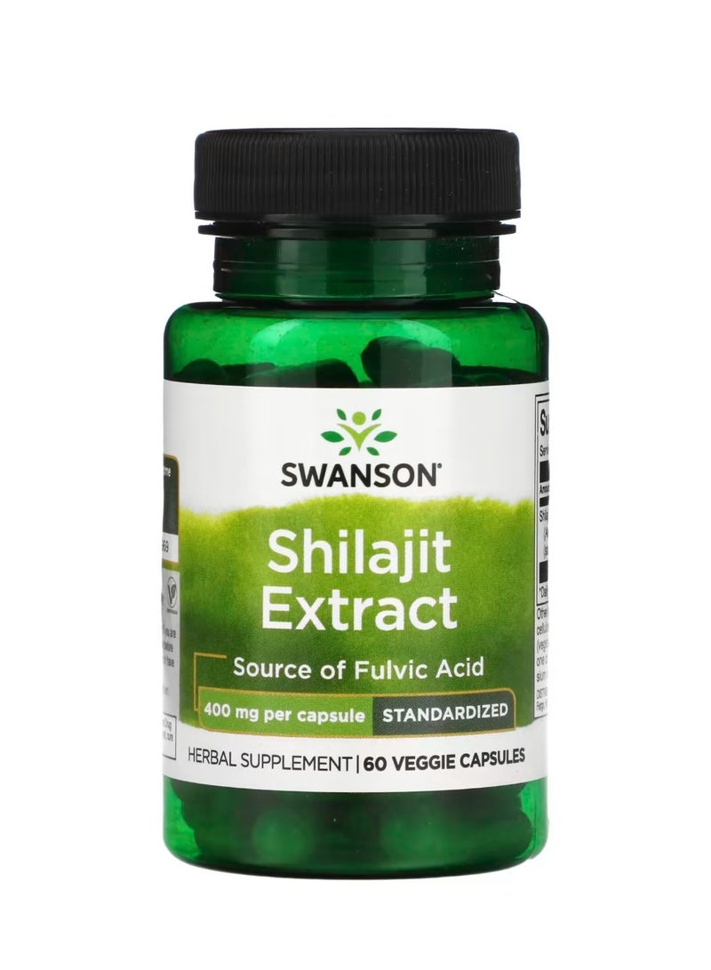 سوانسون مستخلص شيلاجيت 400 مجم 60 كبسولة نباتية - Image 1