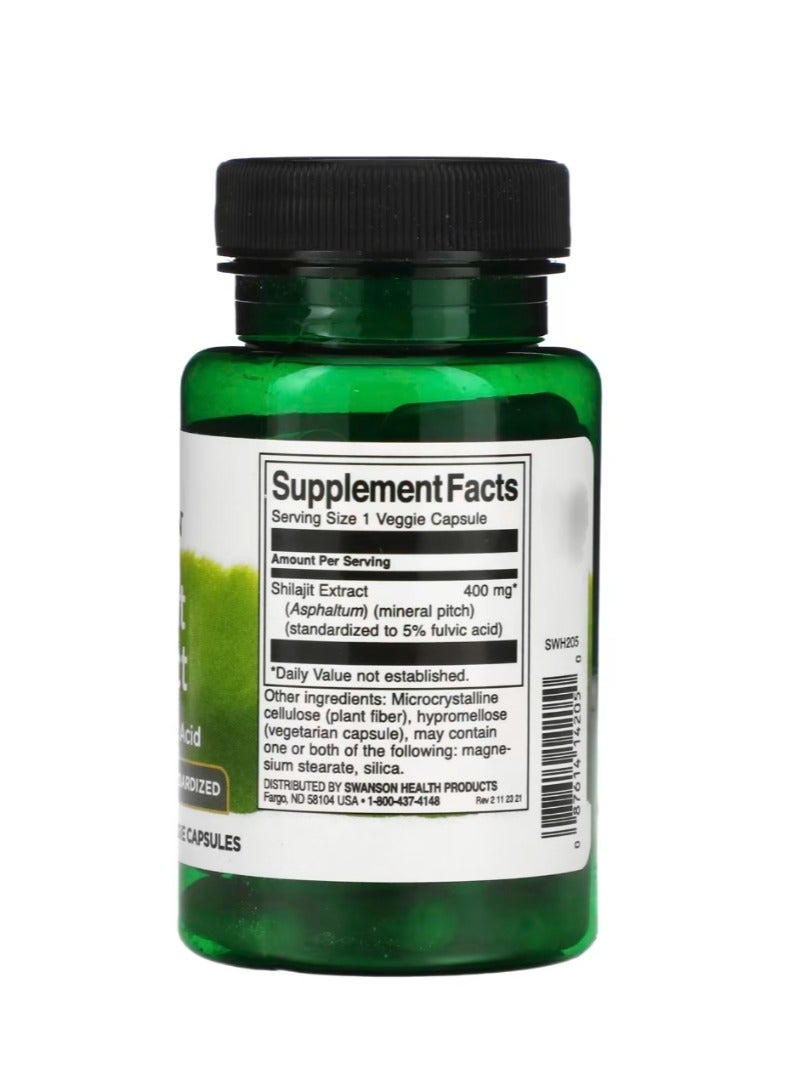 سوانسون مستخلص شيلاجيت 400 مجم 60 كبسولة نباتية - Image 2