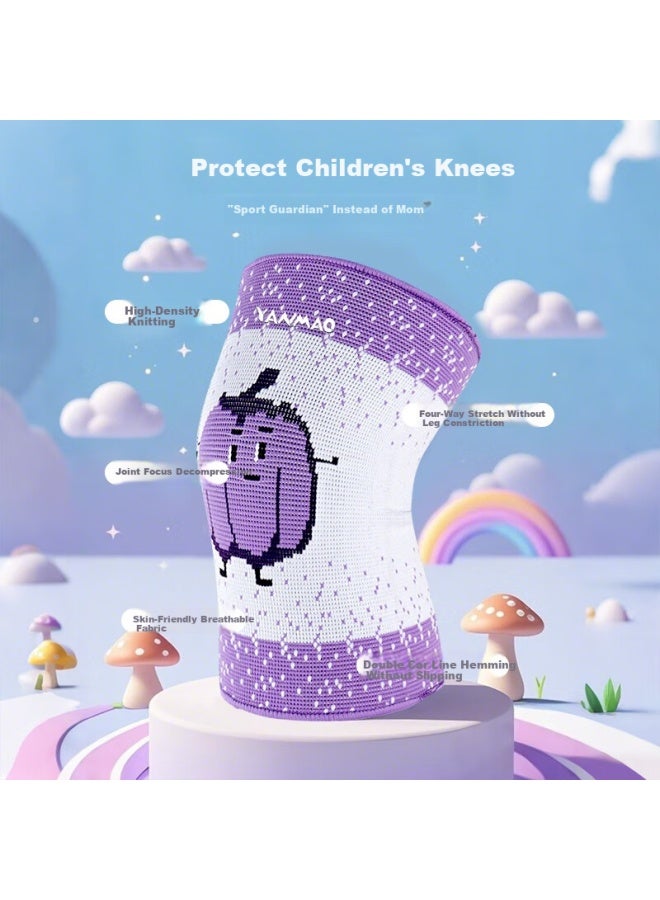 Yanmao Children's Basketball Knee Pads Summer Thin Knee Protection For Girls M Purple - Image 1