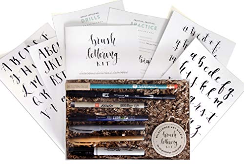 Wildflower Art Studio Brush Lettering Calligraphy Kit • Award-Winning Starter Set for Beginners • Includes Instruction Book, Tracing Pad & Supplies • Gift Set - Kids, Teens, Adults - Image 1