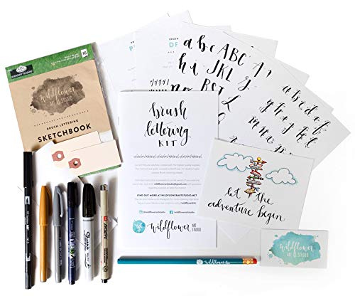 Wildflower Art Studio Brush Lettering Calligraphy Kit • Award-Winning Starter Set for Beginners • Includes Instruction Book, Tracing Pad & Supplies • Gift Set - Kids, Teens, Adults - Image 3