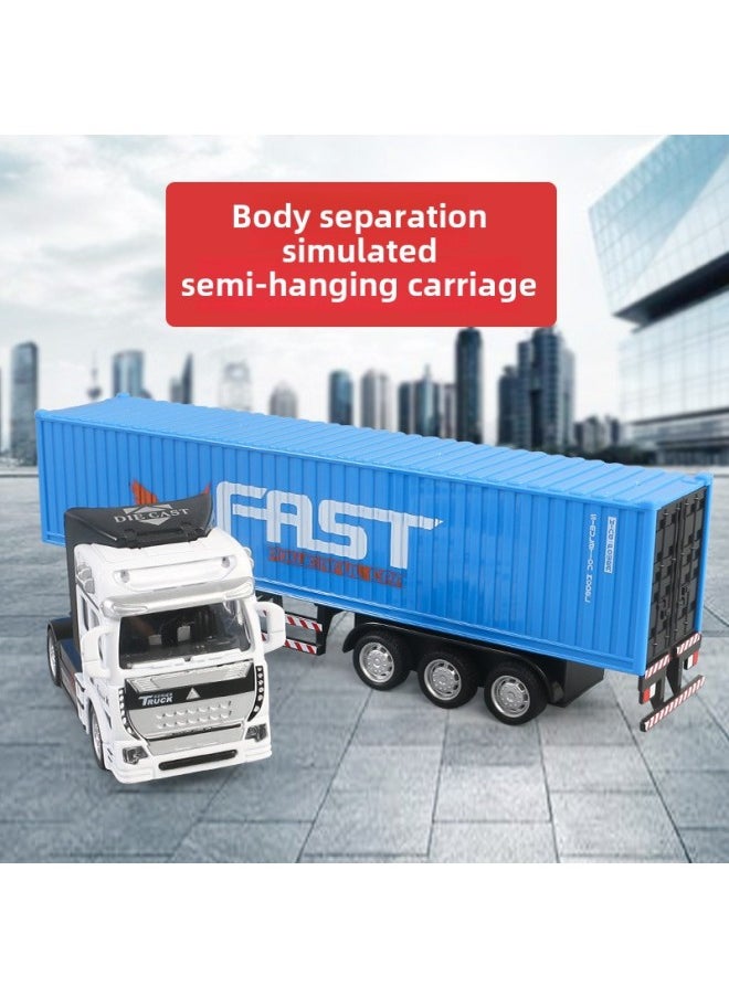Alloy Big Truck Boy Toy Car Children Simulation Truck Container Trailer Model Transporter Set-Color:Container Transporter ]  - Image 4