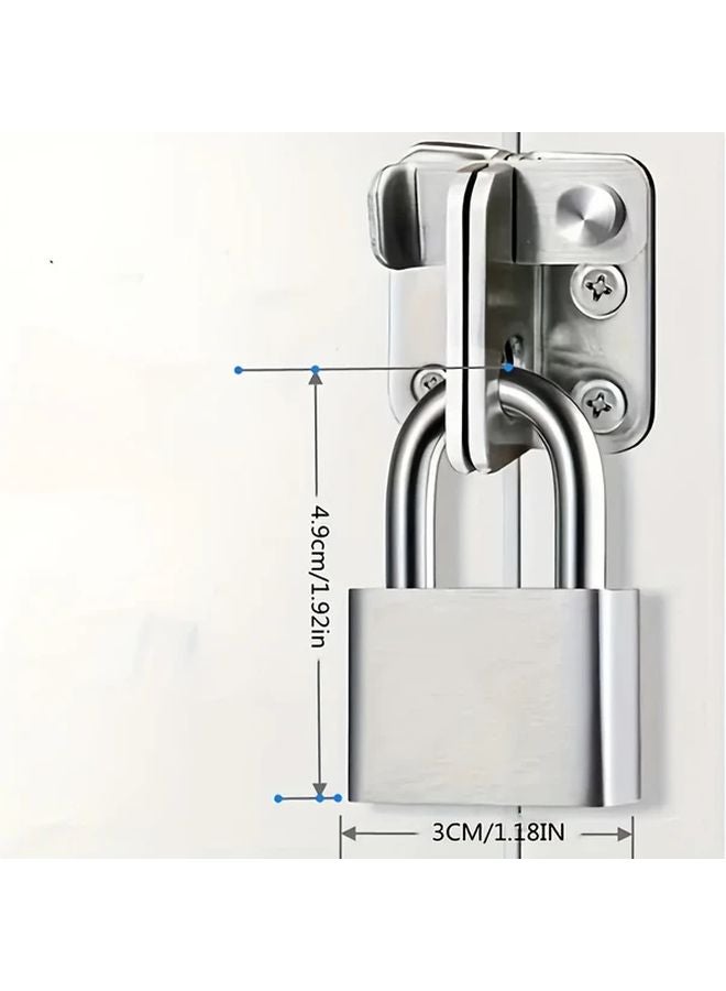 2Pcs Heavy Duty Stainless Steel Waterproof Padlock Rustproof with 4 Keys Silvery - Image 4