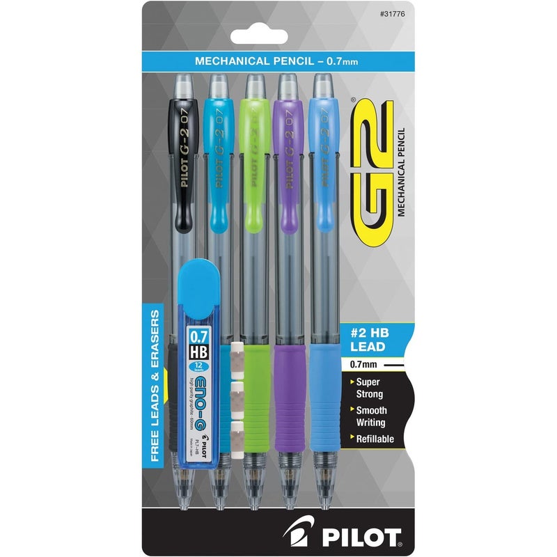 Pilot Pen Pilot Mechanical Pencil (31776),Black/ Lime/ Purple/ Turquoise/ Periwinkle,0.7mm - Image 1