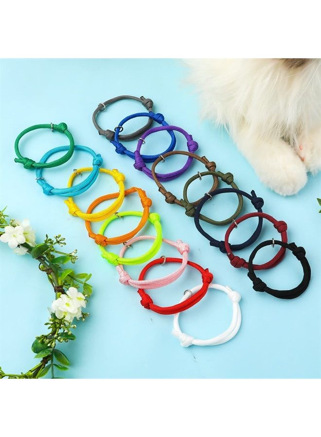 SAVITA 16 قطعة طوق تعريف جرو، طوق جرو قابل للتعديل من البوليستر الناعم، طوق تعريف الجراء، طوق القطط، مستلزمات الجراء حديثي الولادة للحيوانات الأليفة (متعدد الألوان) - Image 5