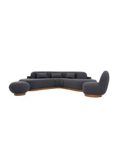 ROYAL FURNITURE Lorenzo sofa set in fabric 275x255x88 cm , grey color authentic sofa design  - Image 1