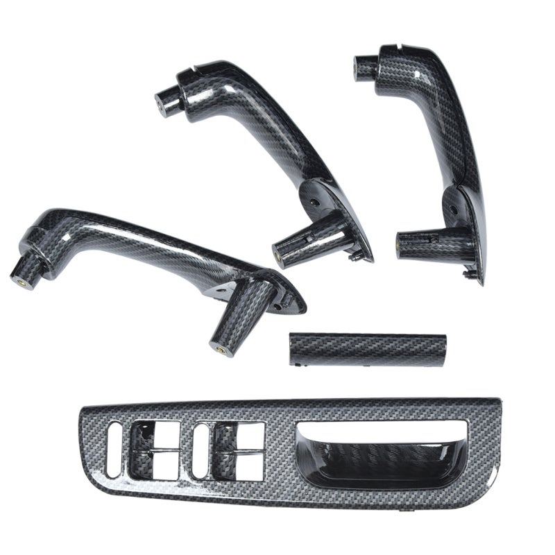 Interior Door Grab Handle Cover Set: Carbon Fiber Texture ABS Material - Direct Replacement High Gloss Bezel Set for Bora Mk4 1999-2005 Car Interior Decor - Image 3