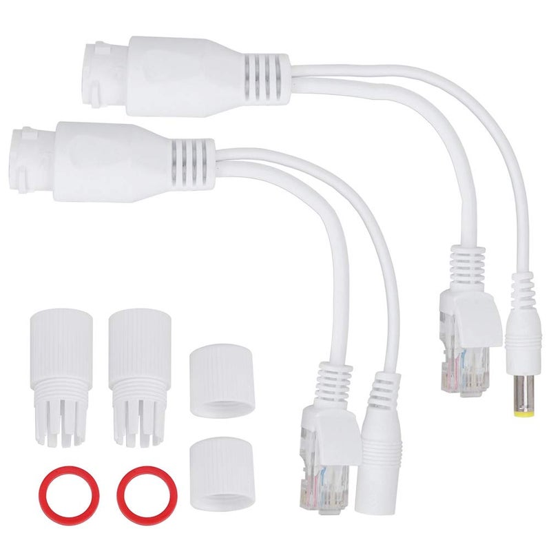محول 12 فولت أبيض كابل POE السلبي مقسم طاقة عبر إيثرنت حاقن لكاميرات IP ونقاط الوصول - Image 3