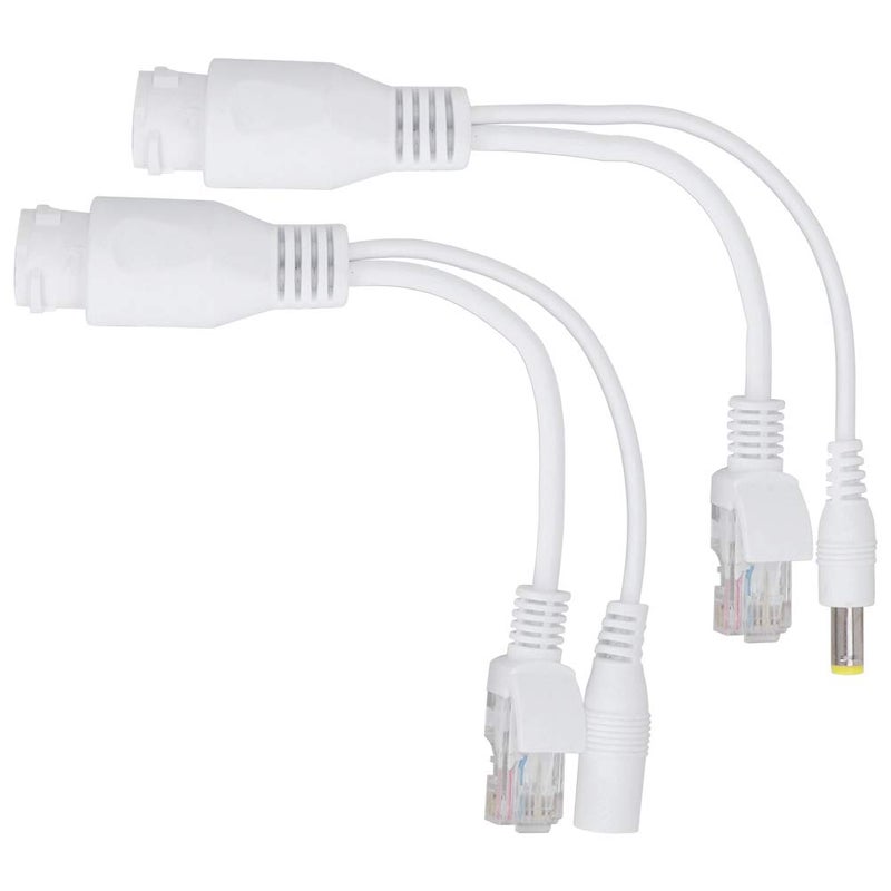 محول 12 فولت أبيض كابل POE السلبي مقسم طاقة عبر إيثرنت حاقن لكاميرات IP ونقاط الوصول - Image 5
