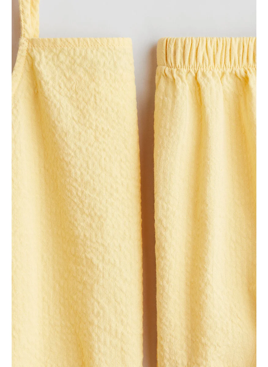 H&M 2-Piece Cotton Strappy Top And Shorts Set