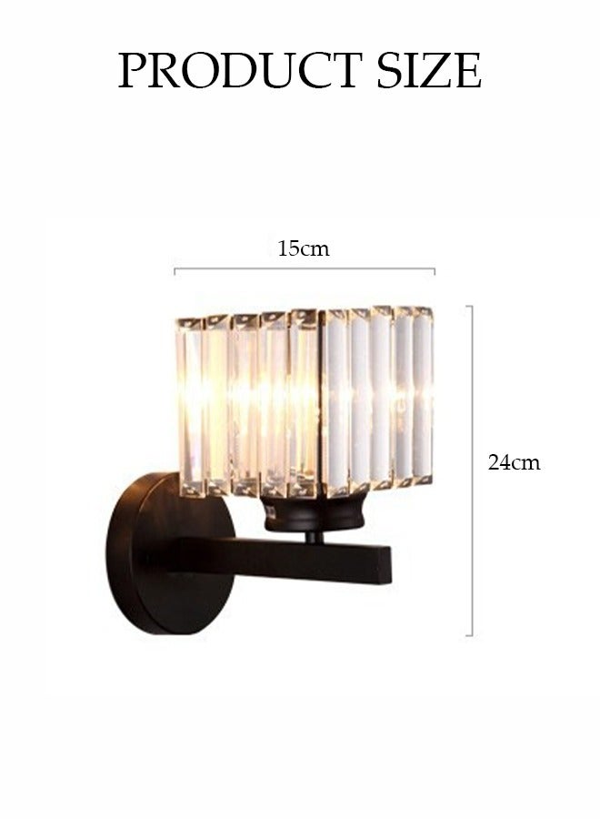 DUNISO Crystal Wall Lamp, Crystal Wall Sconces，Creative Bedroom Bedside Lamp, Indoor Lighting Decorative Wall Lamp, Suitable For Stairs, Living Room, Corridor, Hotel, Restaurant, Cafe, TV Background Wall - Image 2