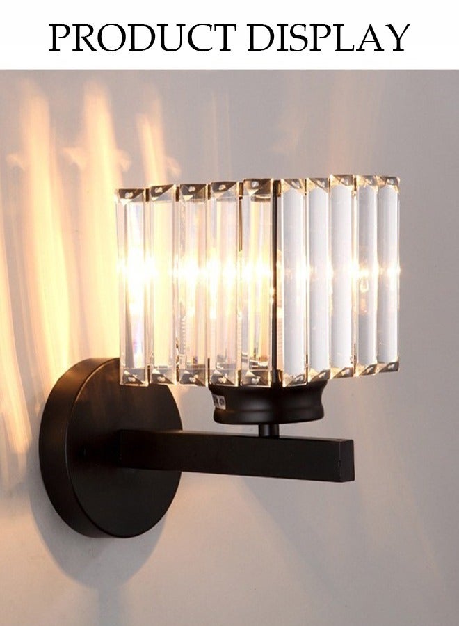DUNISO Crystal Wall Lamp, Crystal Wall Sconces，Creative Bedroom Bedside Lamp, Indoor Lighting Decorative Wall Lamp, Suitable For Stairs, Living Room, Corridor, Hotel, Restaurant, Cafe, TV Background Wall - Image 4
