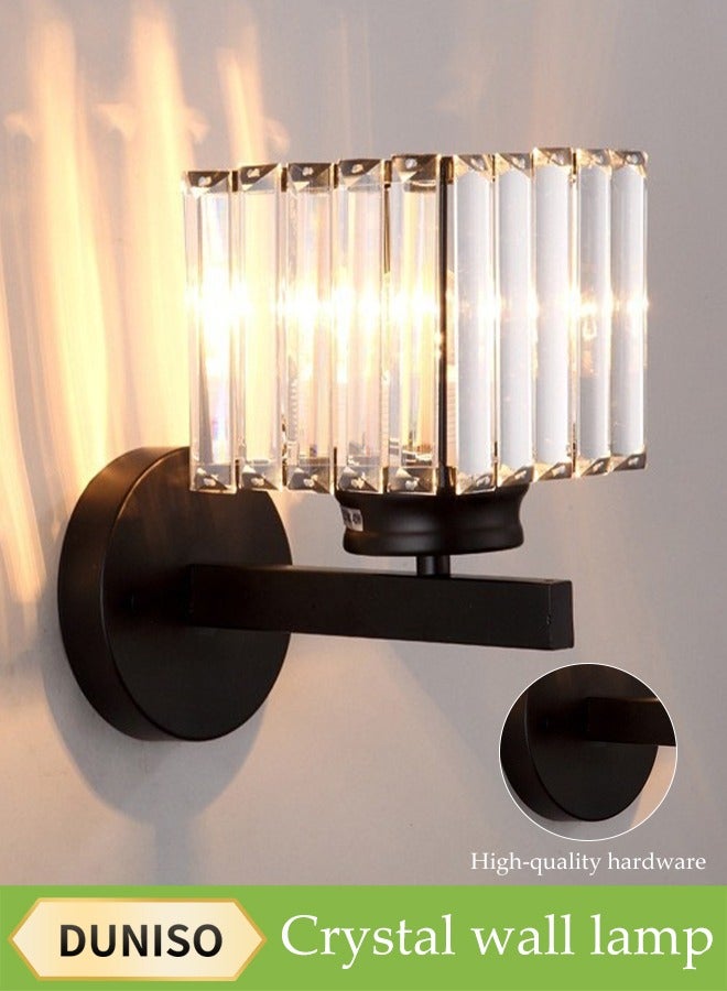 DUNISO Crystal Wall Lamp, Crystal Wall Sconces，Creative Bedroom Bedside Lamp, Indoor Lighting Decorative Wall Lamp, Suitable For Stairs, Living Room, Corridor, Hotel, Restaurant, Cafe, TV Background Wall - Image 1