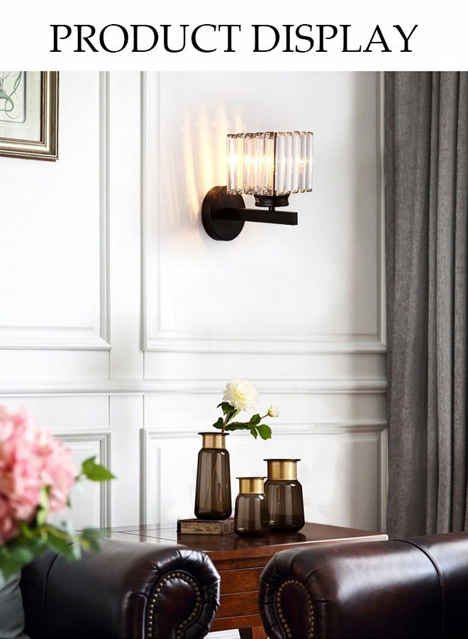 DUNISO Crystal Wall Lamp, Crystal Wall Sconces，Creative Bedroom Bedside Lamp, Indoor Lighting Decorative Wall Lamp, Suitable For Stairs, Living Room, Corridor, Hotel, Restaurant, Cafe, TV Background Wall - Image 3