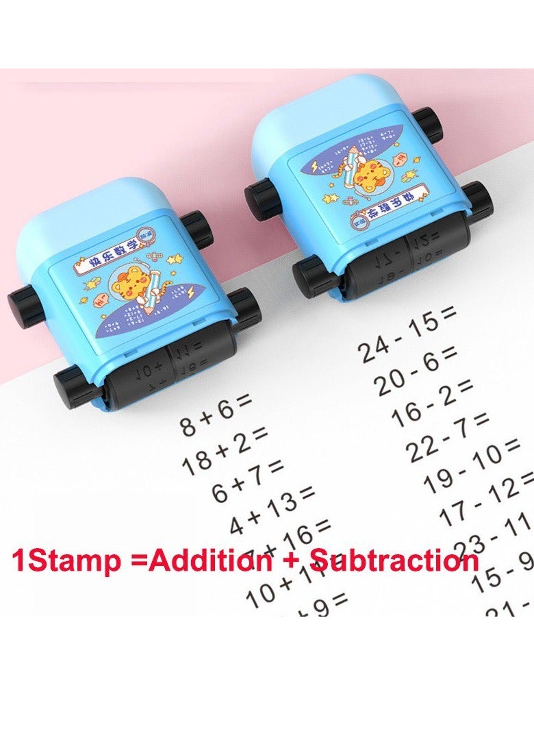 BAIG 2 in 1 Math Roller Stamp Within 100 Multiplication and Division Dual Head Smart Math Practice Stamps Teaching Stamps for Kids - Image 2