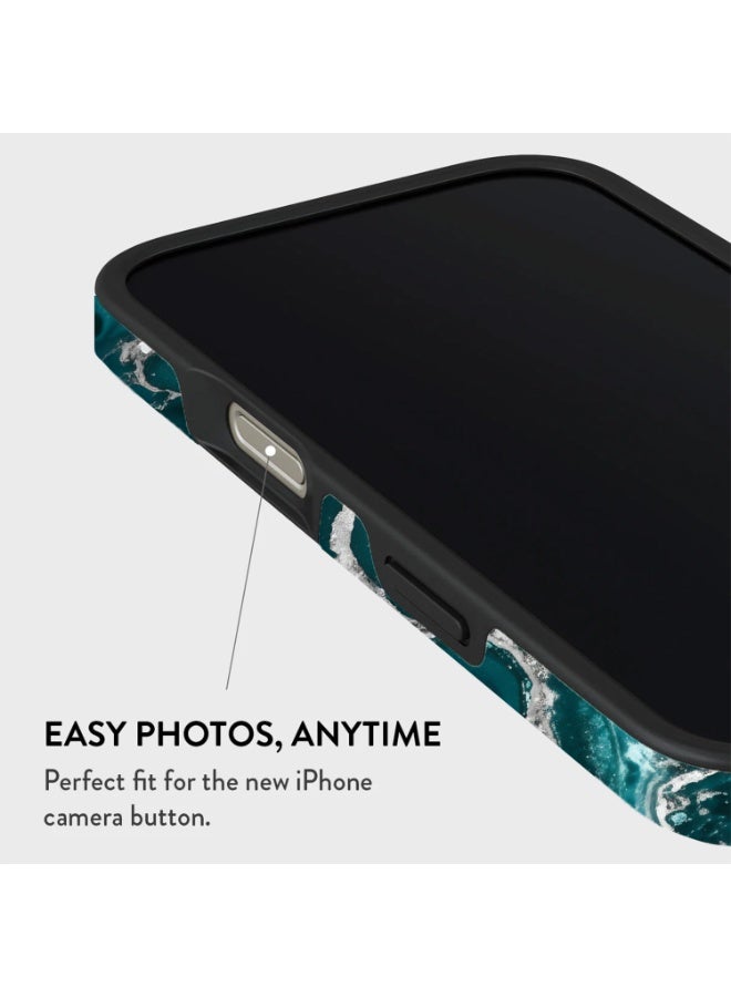 موبكوس جراب Mobcos المميز لهاتف iPhone 17 Pro بلون الرخام الأزرق المخضر، متوافق مع غطاء صلب مزدوج الطبقات مع حماية من السيليكون - غطاء مقاوم للخدوش والصدمات - Image 5