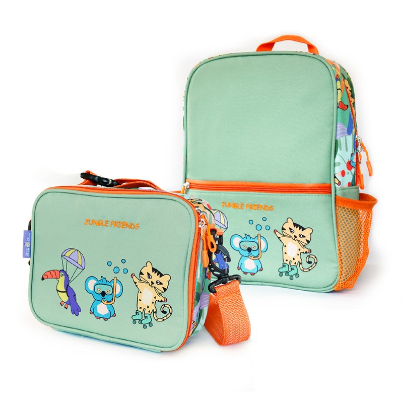 Milk & Moo Kids Backpack with Lunch Bag Combo, School bag Lunch bag Combo set for Girls and Boys, Backpack for Toddlers, Insulated Kids Lunch Bag, Suitable for Preschool, Kindergarten, Elementary Grade - Image 1