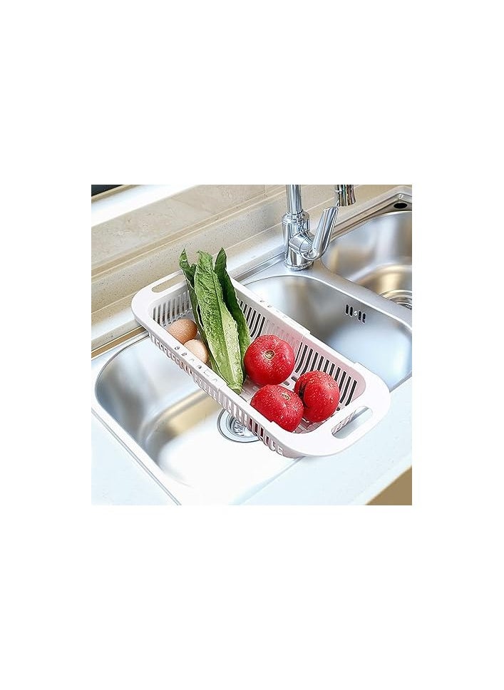 MIRFA - Extendable Kitchen Sink Colander Strainer Basket (White) - Image 1
