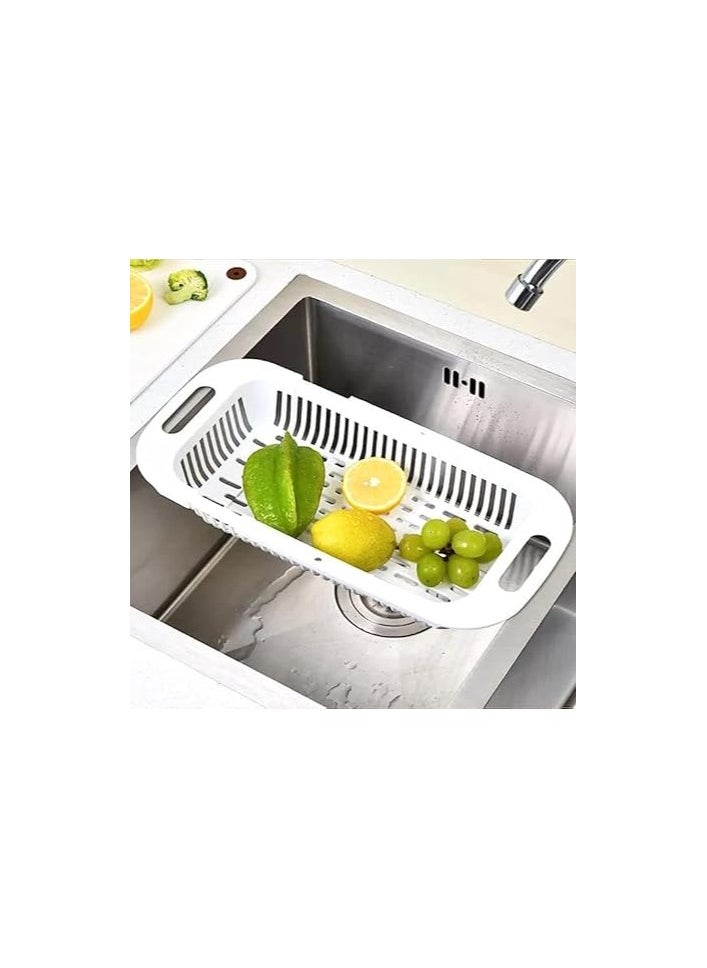 MIRFA - Extendable Kitchen Sink Colander Strainer Basket (White) - Image 1