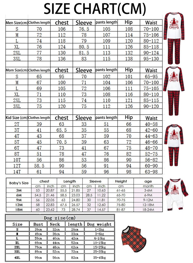 VUCATIN Children's Family Matching Pajamas Holiday Matching Clothing Long-Sleeved Parent-Child Pajamas for Home Suitable for Women Men Children and Pets (Mom Size) - Image 3