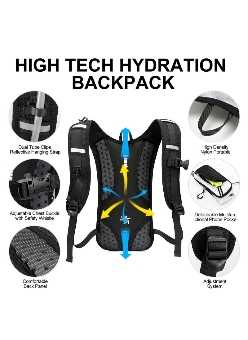 Y&D Hydration Pack Backpack, Lightweight Water Backpack with 2L Leakproof Bladder Daypack for Men Women, Vest Outdoor Trail Running, Hiking, Cycling, Race, Climbing, Camping, Biking  - Image 5