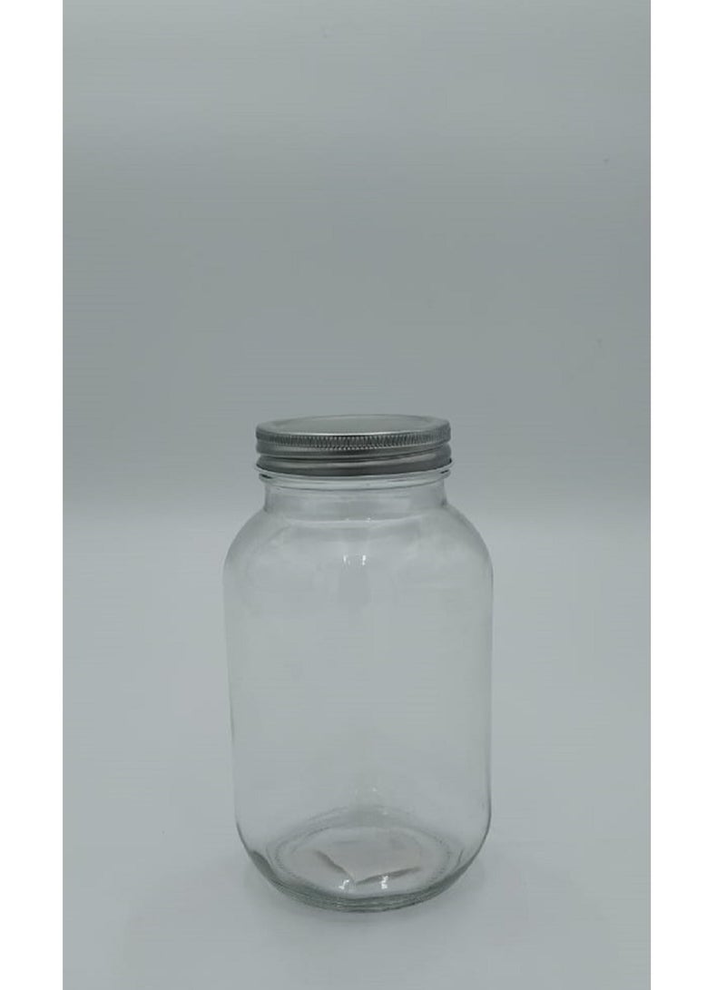 1000ml plastic drinking bottle with aluminum lids disposable beverage glass water bottles wide mouth pet jar